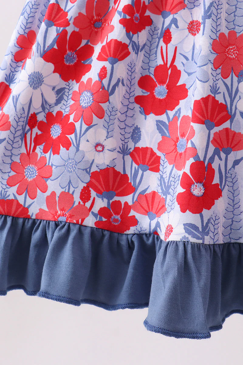 Blue Floral Bamboo Dress - Image 4