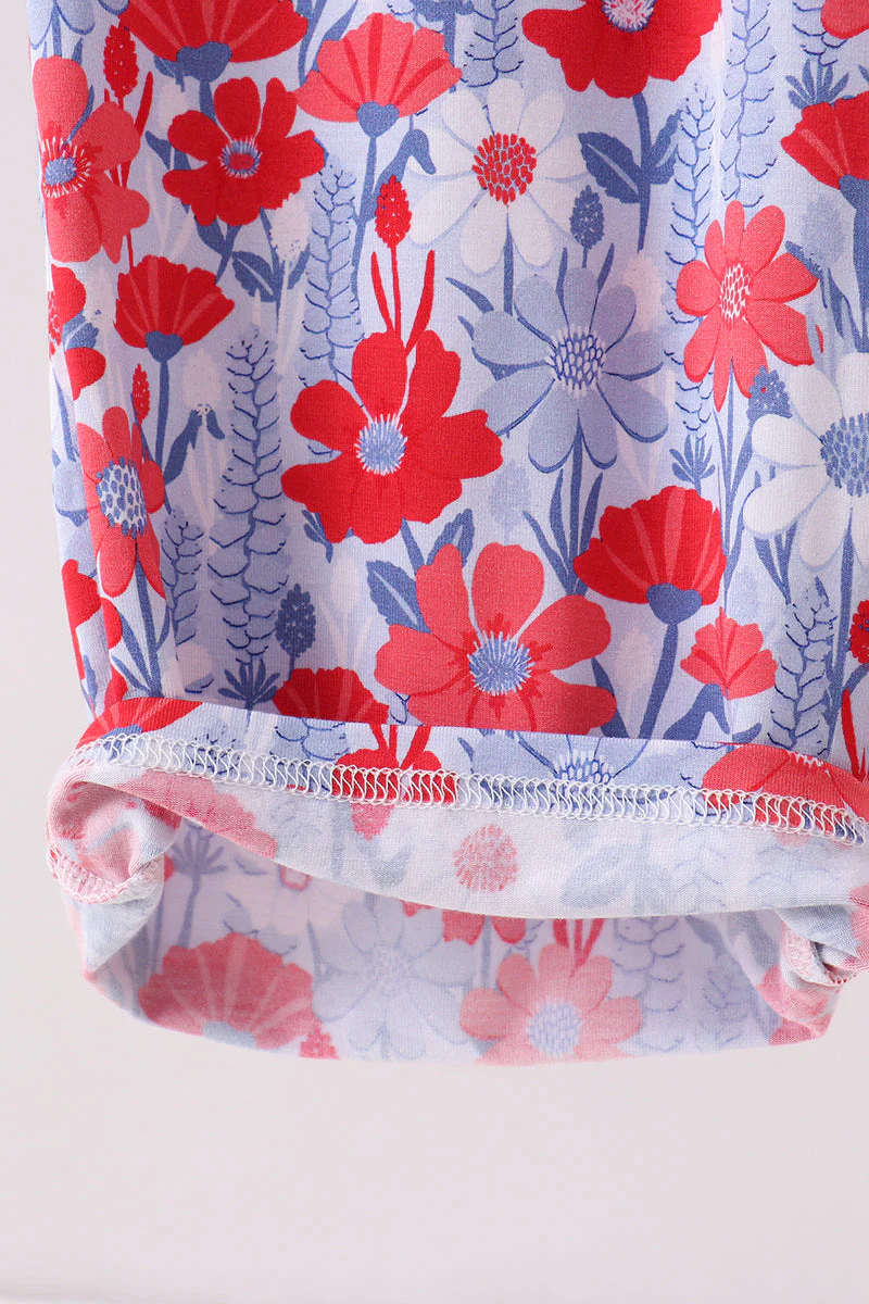 Blue Floral Bamboo Jumpsuit - Image 4