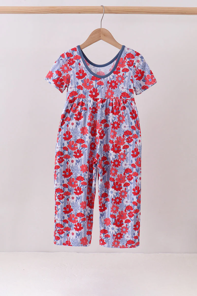 Blue Floral Bamboo Jumpsuit - Image 5