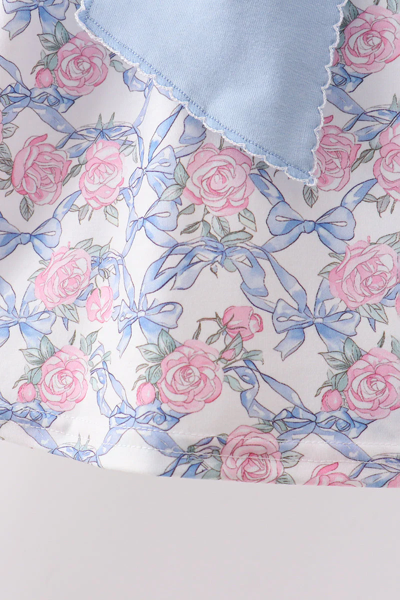 Blue Floral Bow Set - Image 4