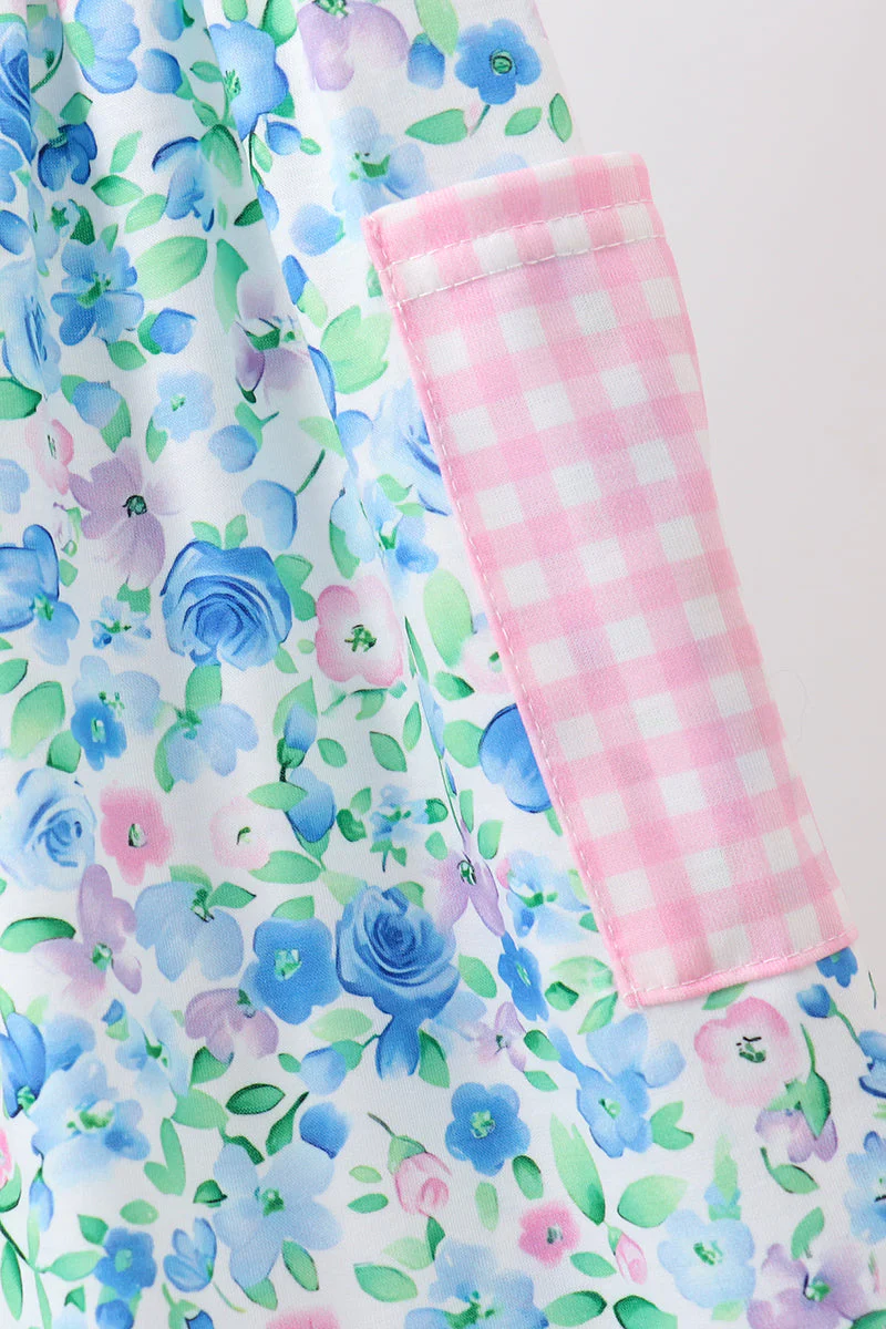 Blue Floral Dress - Image 3