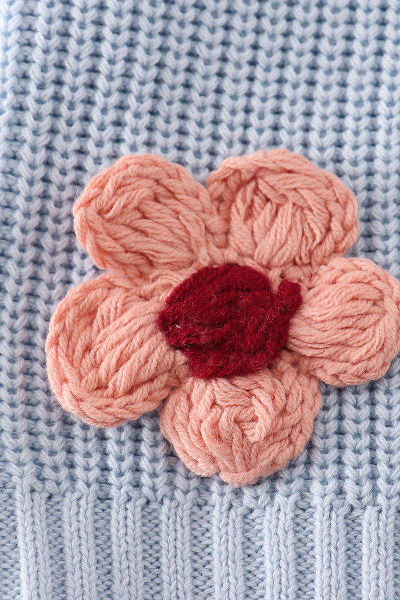 Blue floral hand-embroidery jumper sweater - Image 3