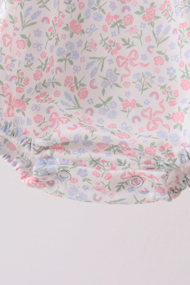 Blue Floral Print Ruffle Bubble - Image 3