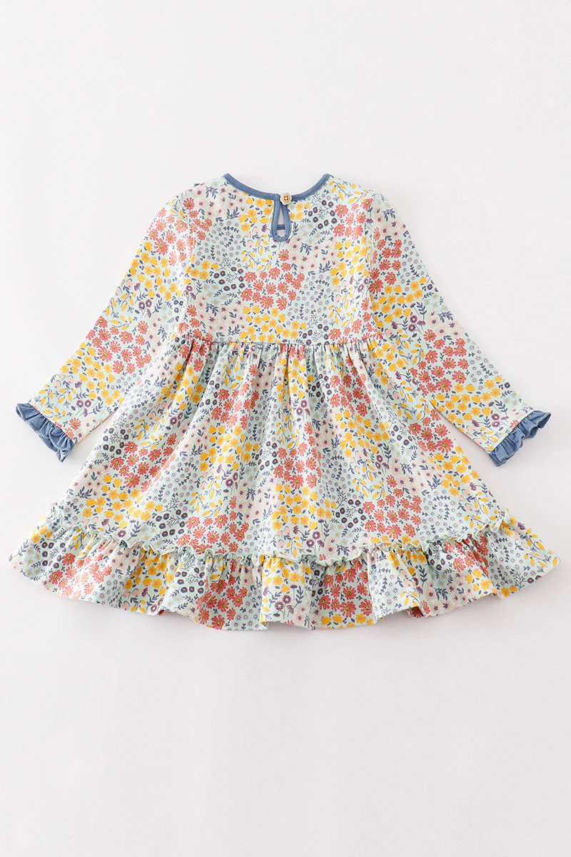 Platinum Blue floral print ruffle dress - Image 6