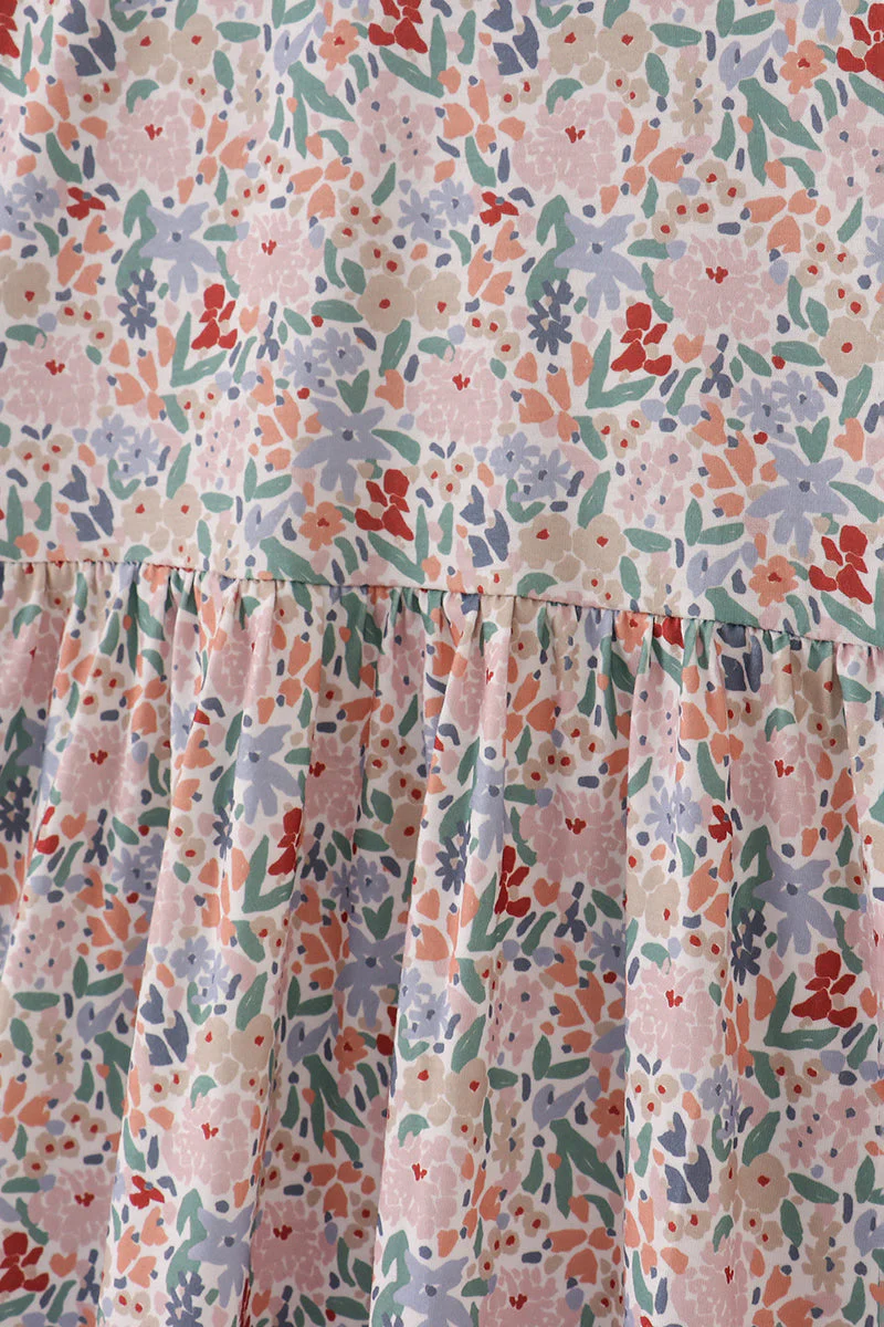 Blue floral print ruffle mom dress - Image 5