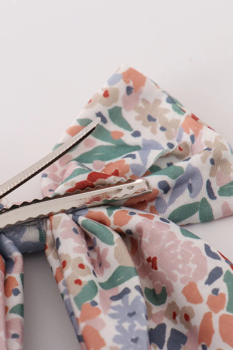 Blue floral print sailor bow - Image 4