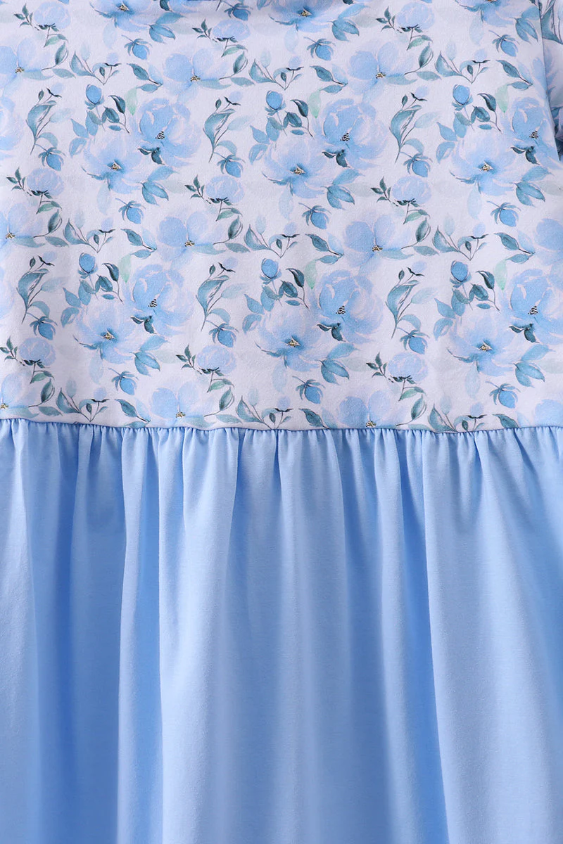 Blue floral ruffle dress - Image 2