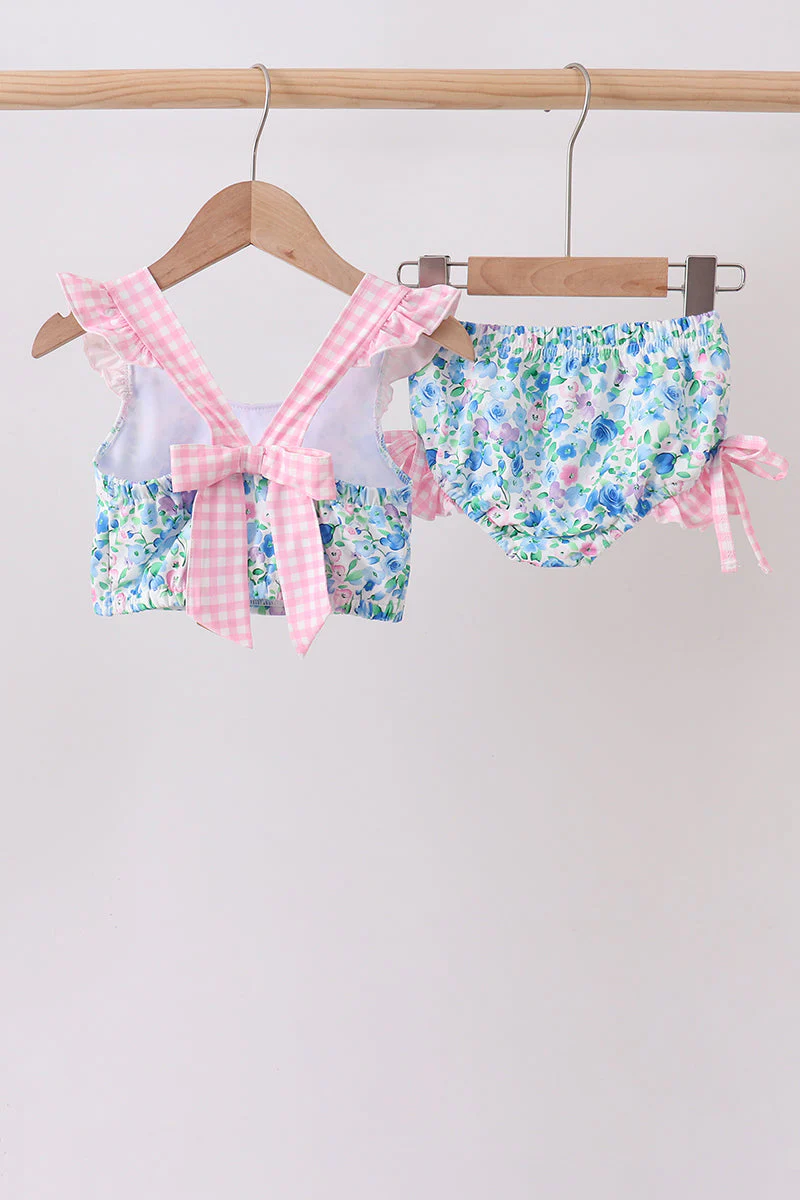 Blue Floral UPF Swim Set - Image 4