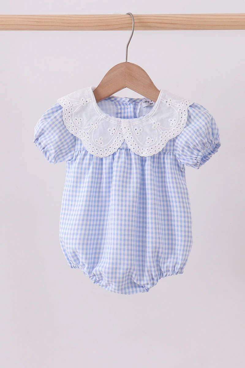 Blue Gingham Lace Bubble