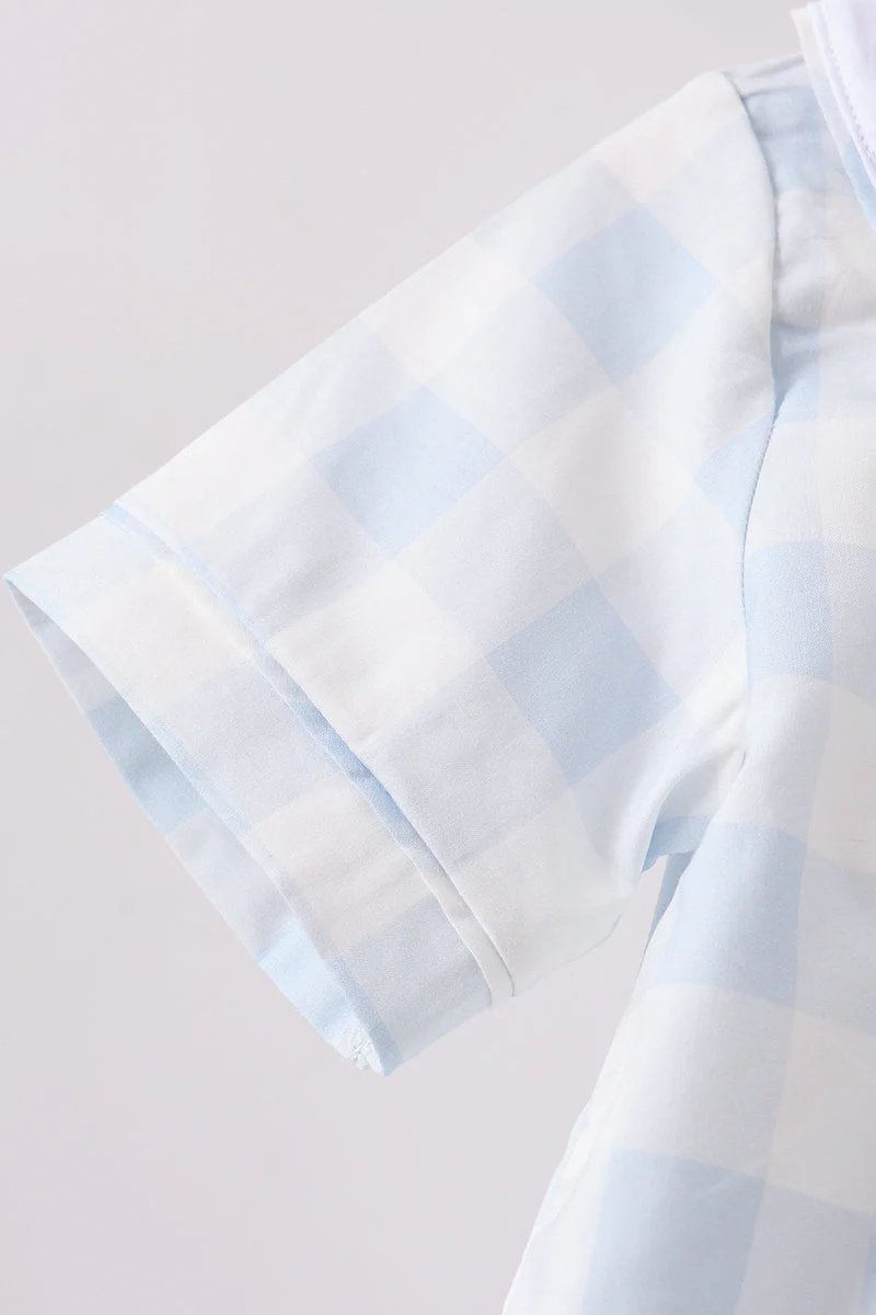Blue Gingham Shorts Set - Image 4