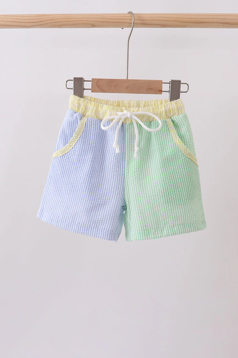 Blue&green seersucker shorts