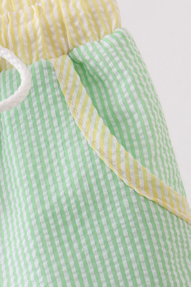 Blue&green seersucker shorts - Image 3
