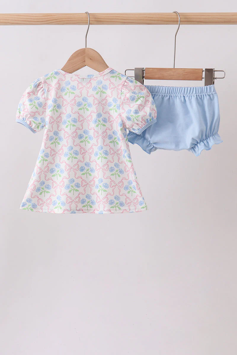 Blue Hydrangea Bow Bloomer Set - Image 6