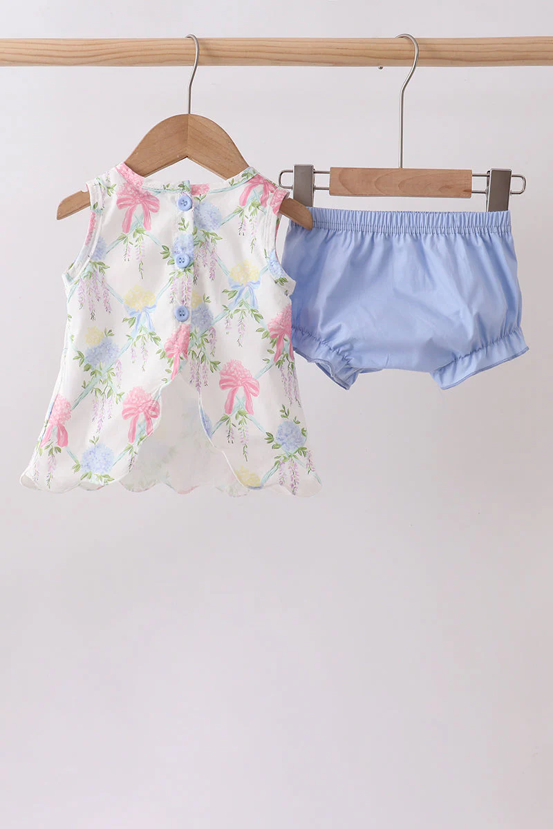 Blue Hydrangea Bow Bloomer Set - Image 5