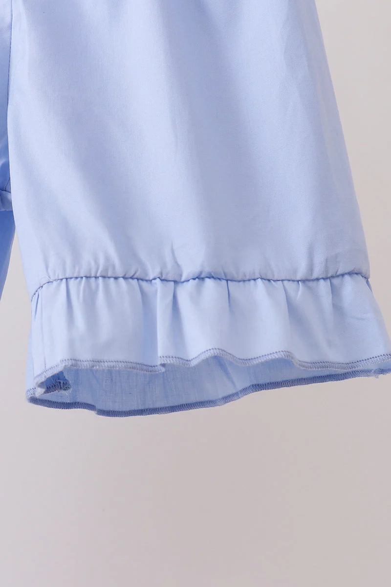 Blue Hydrangea Ruffle Bow Set - Image 4