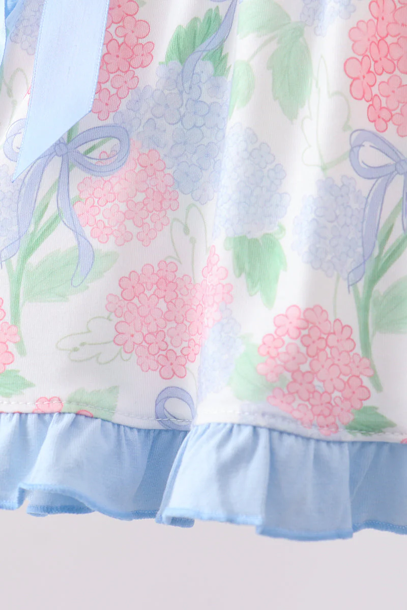 Blue Hydrangea Smocked Bloomer Set - Image 3