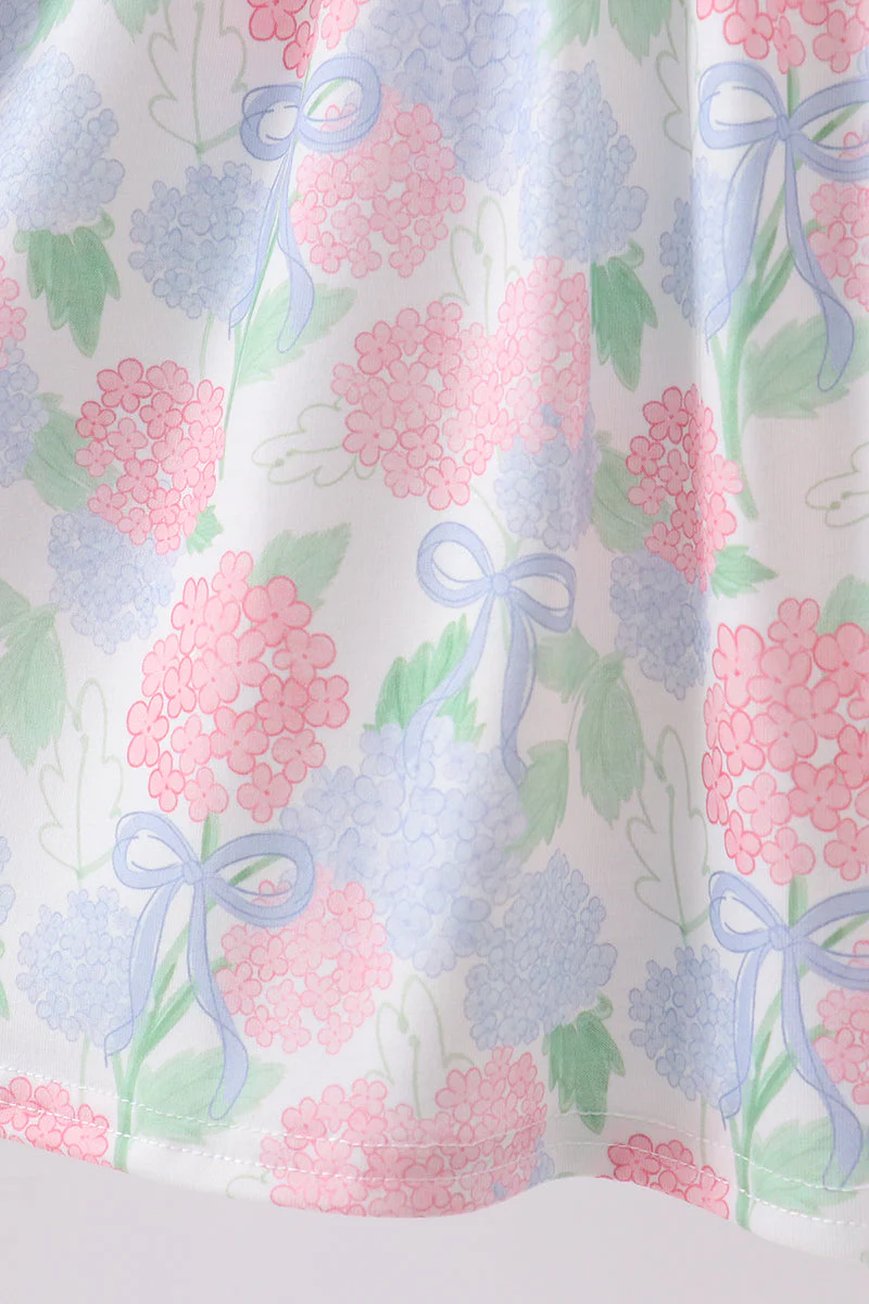 Blue Hydrangea Smocked Pearl Dress - Image 4