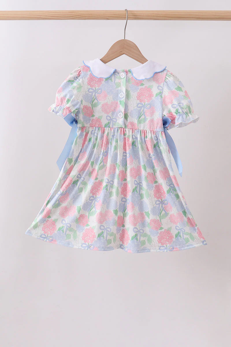 Blue Hydrangea Smocked Pearl Dress - Image 5