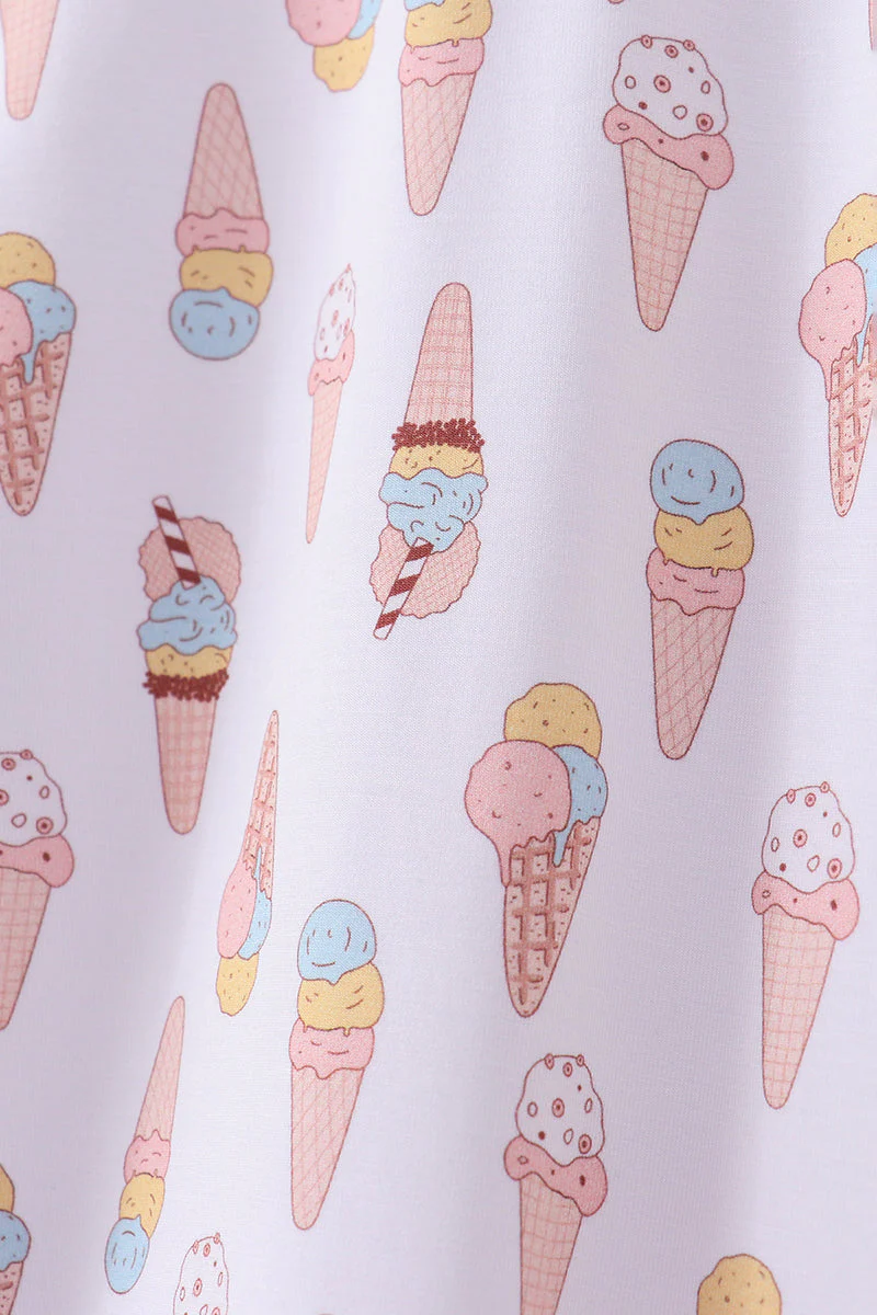 Blue ice cream print bamboo pajama set - Image 4