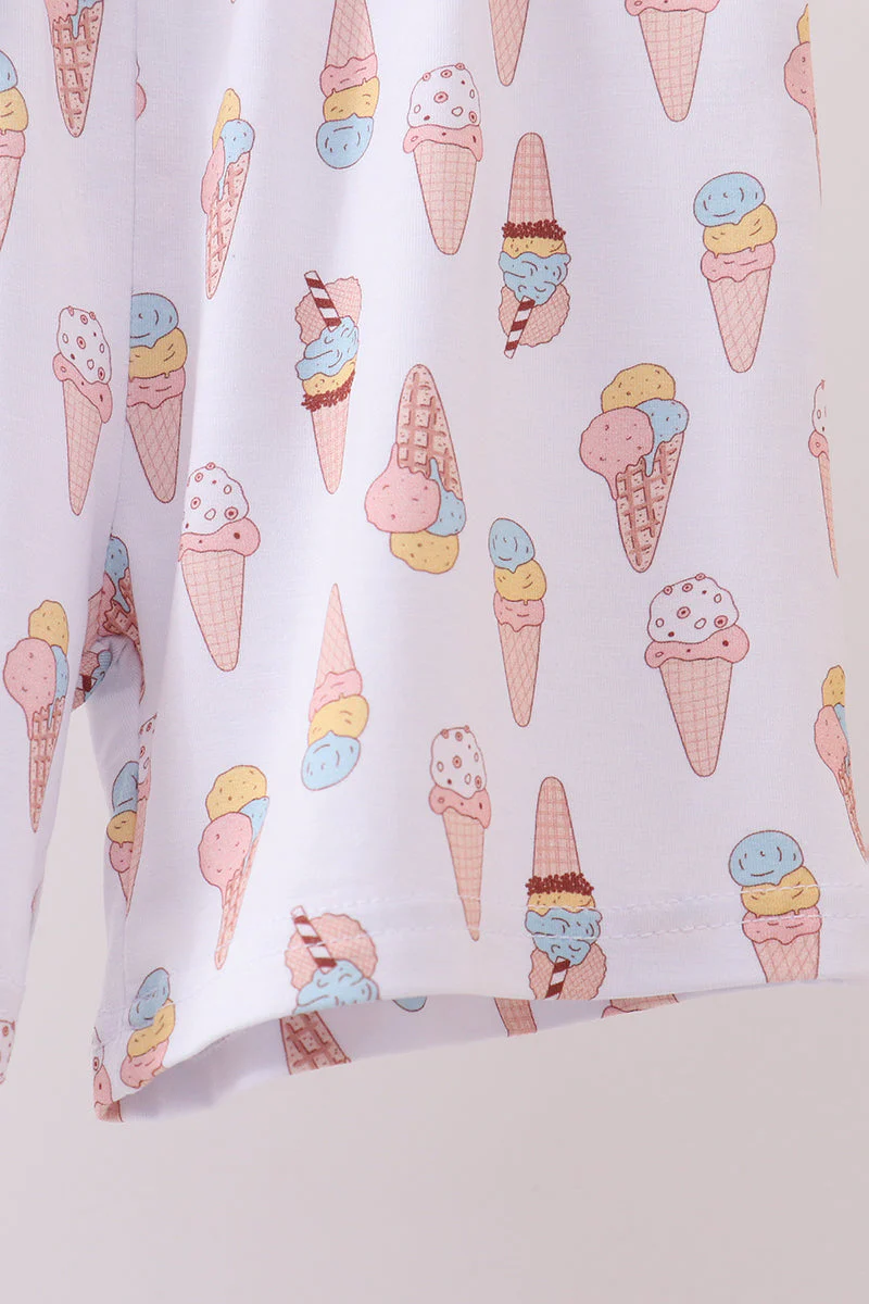 Blue ice cream print bamboo pajama set - Image 5