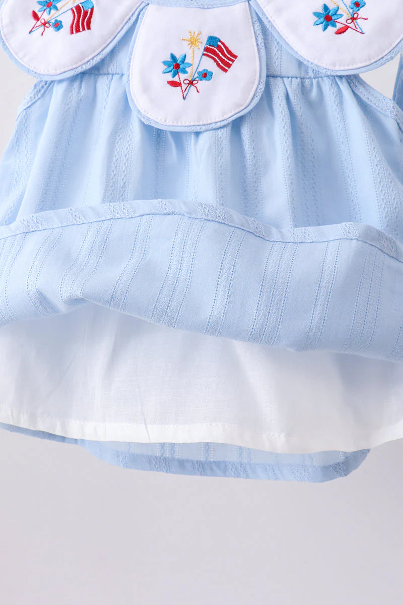 Blue jacquard embroidery bloomer set - Image 2