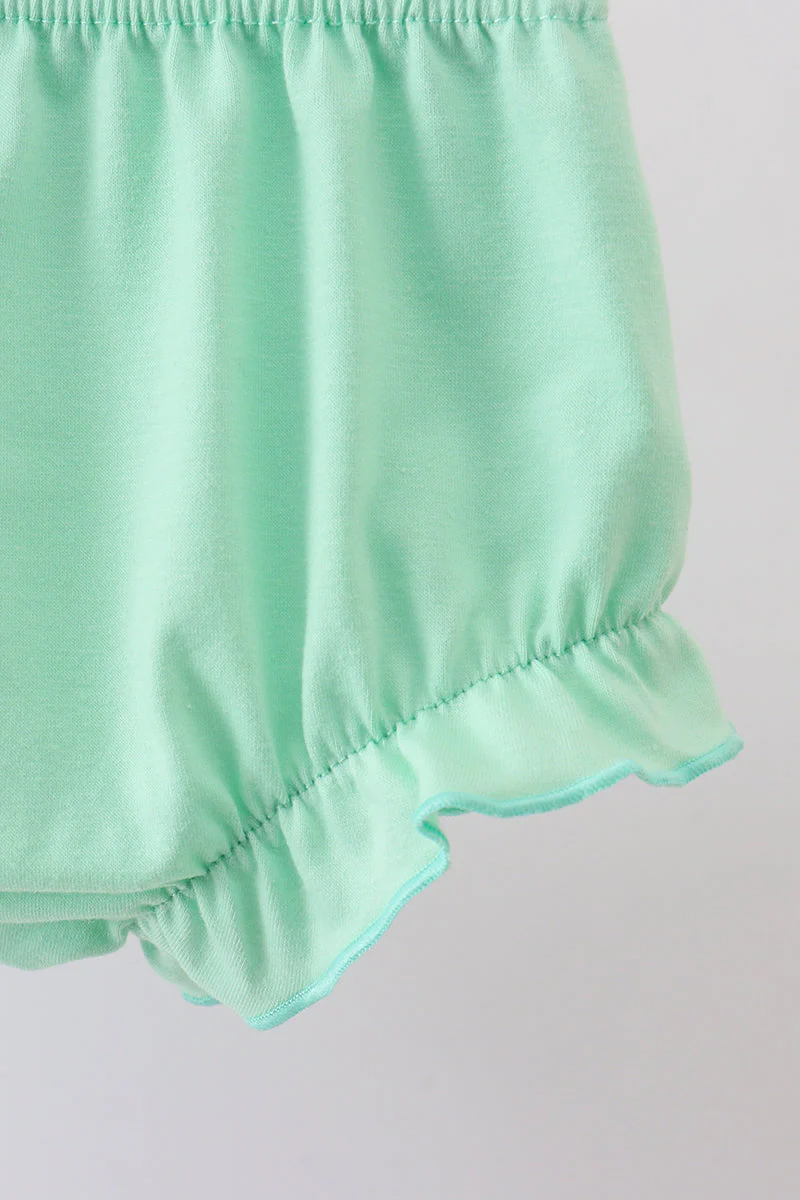 Blue marine creature print ruffle bloomer set - Image 3