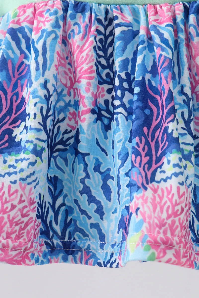 Blue marine creature print ruffle bloomer set - Image 4