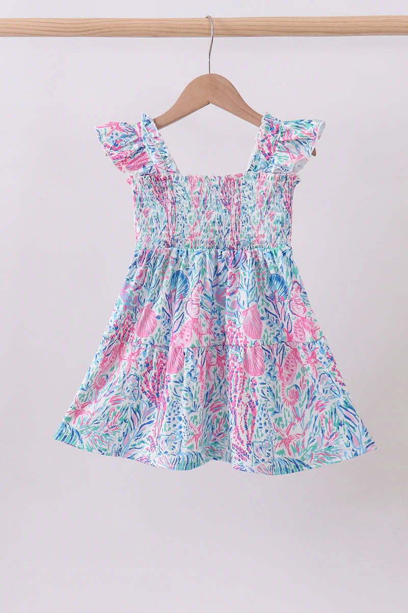 Blue marine smocked ruffle tiered mom&me dress - Image 6