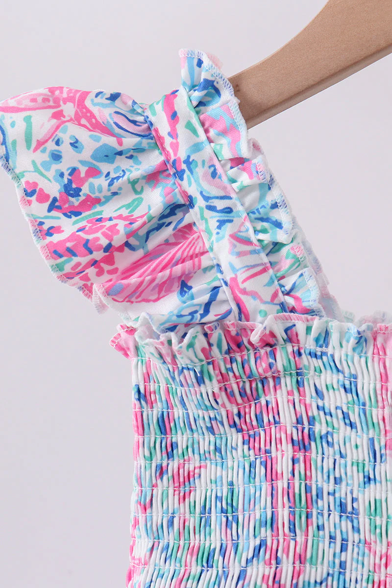 Blue marine smocked ruffle tiered mom&me dress - Image 7