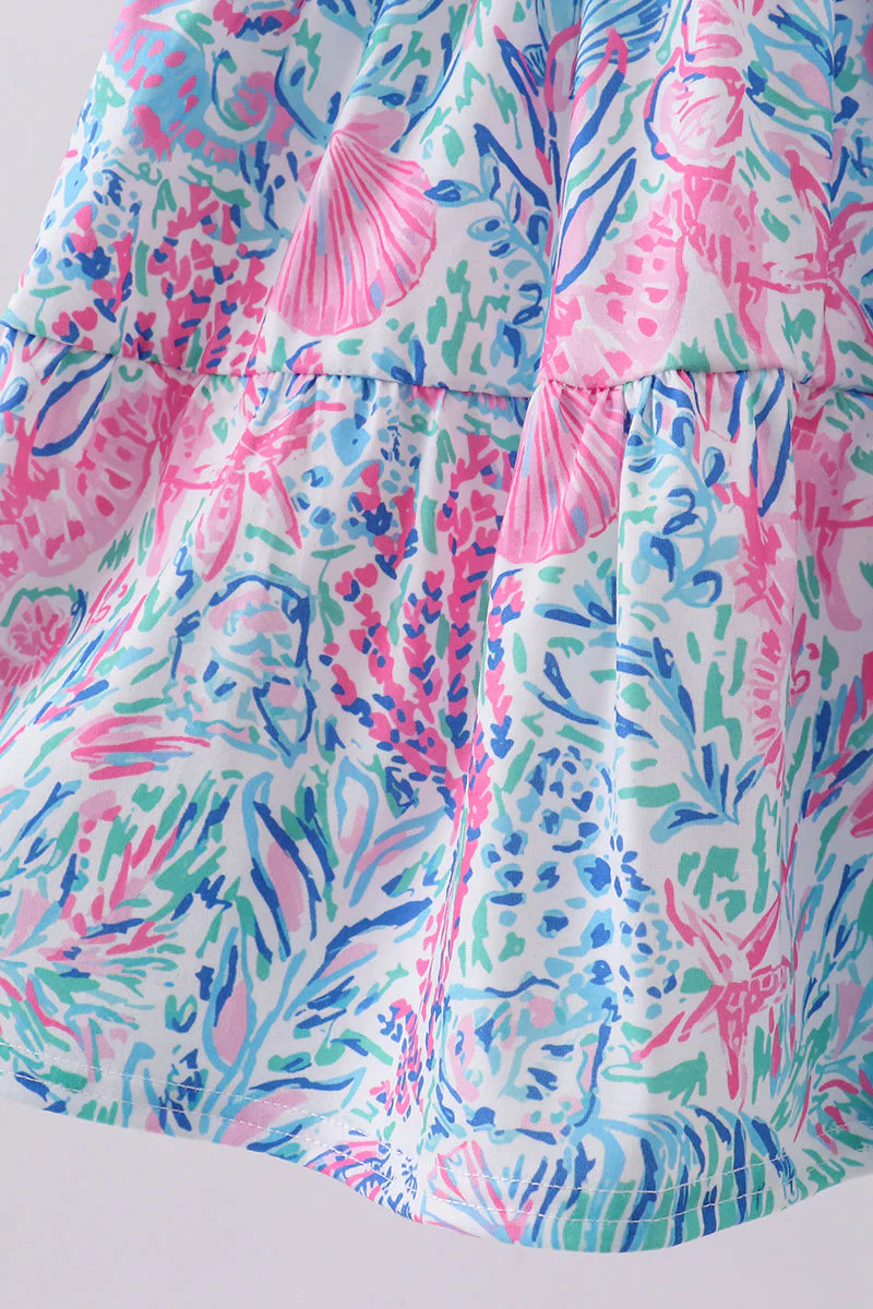 Blue marine smocked ruffle tiered mom&me dress - Image 8