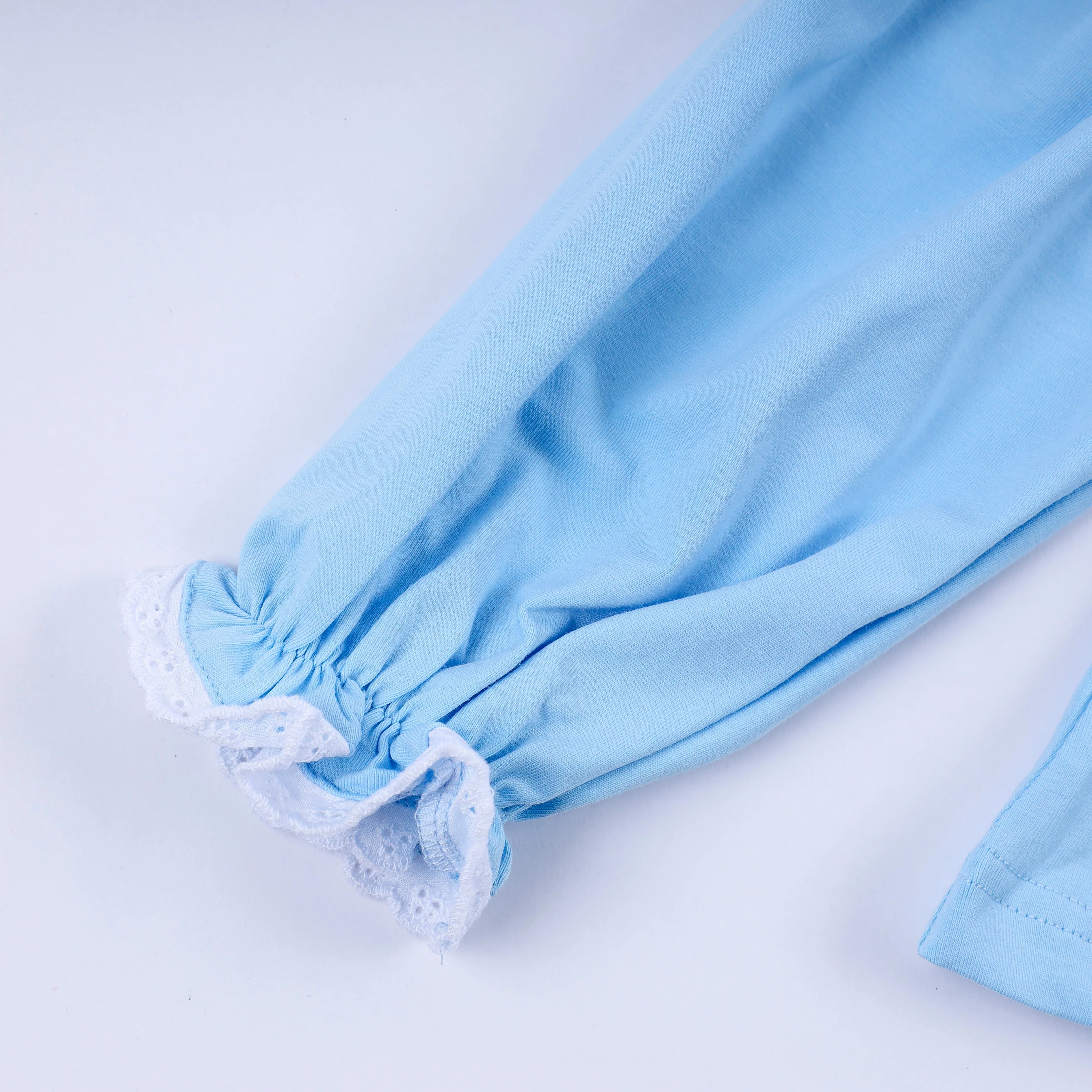 Blue nativity hand smocked bloomer set - Image 4