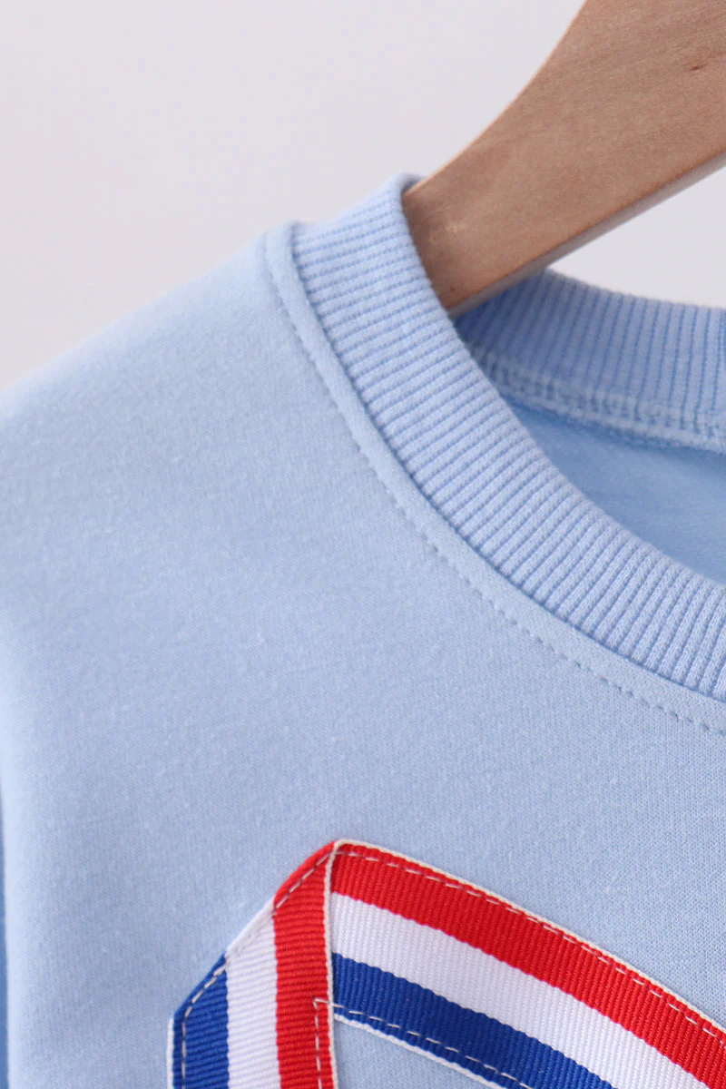 Blue hand-sewn bow mom&me sweatshirt - Image 8