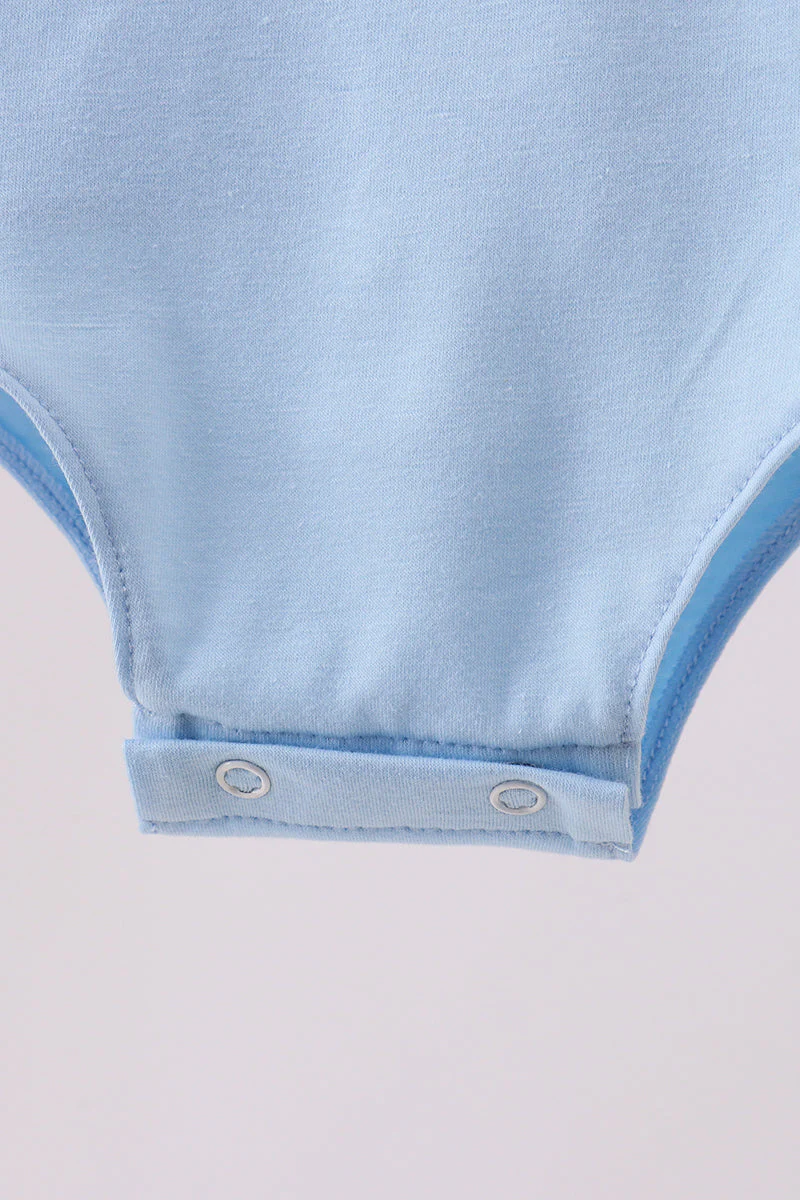 Blue pencil bow embroidery ruffle bubble - Image 3