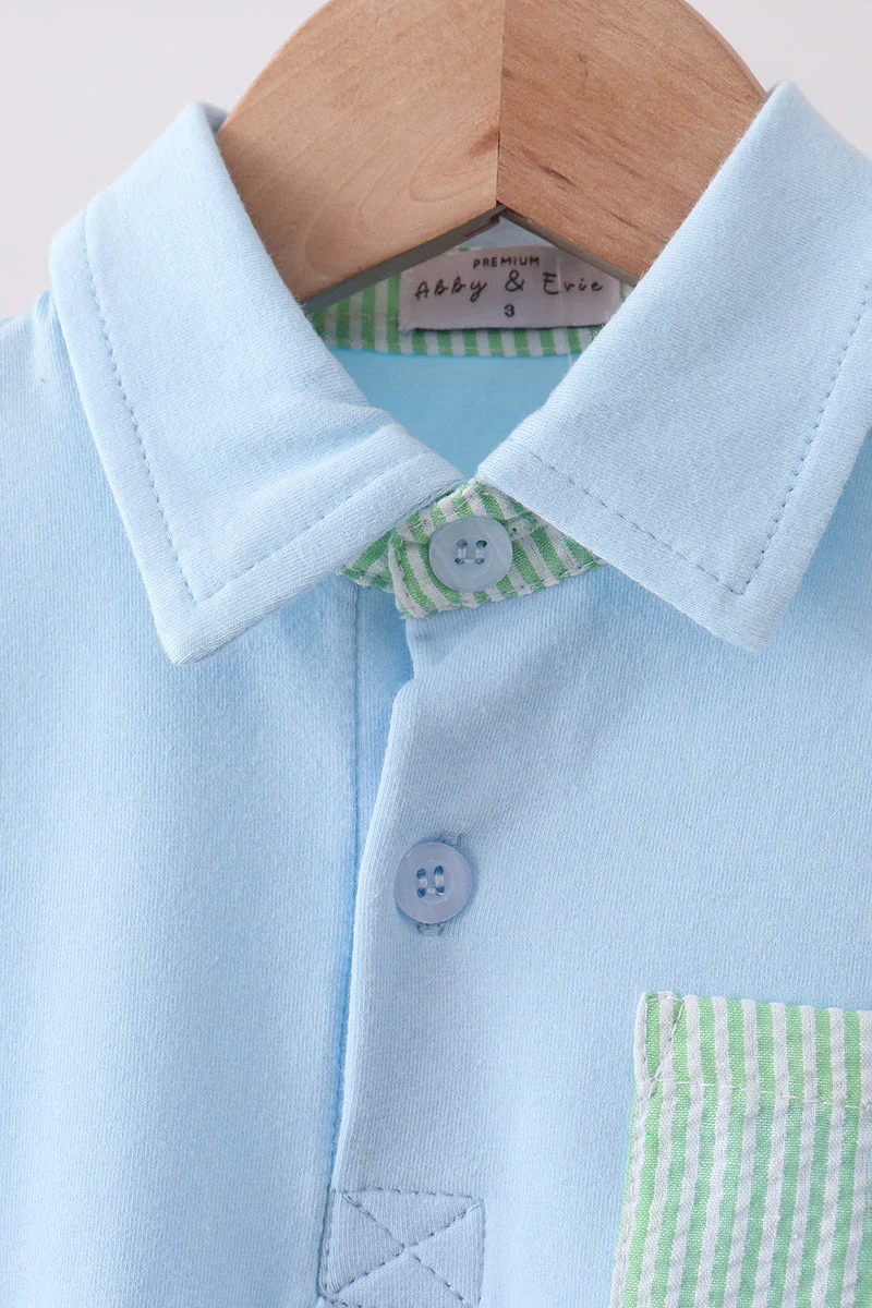 Blue pocket button down shirt - Image 2