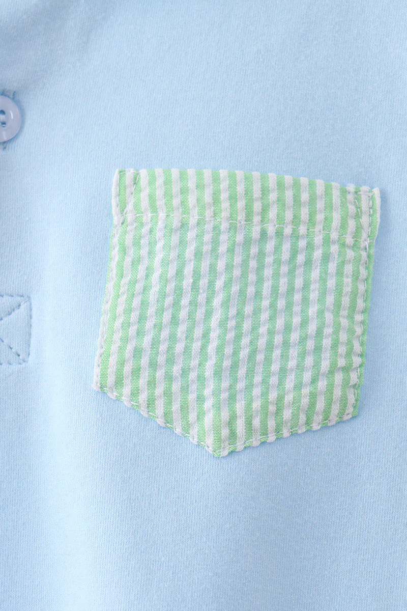 Blue pocket button down shirt - Image 3