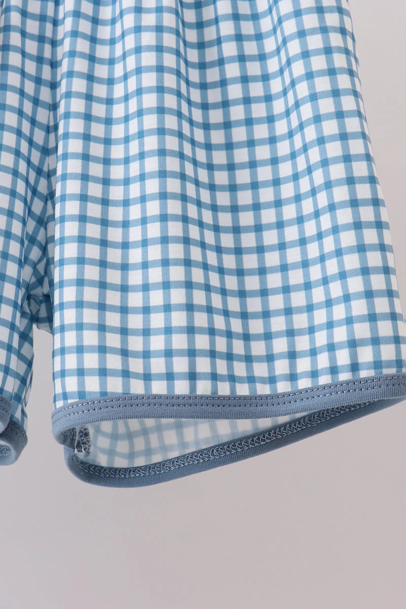 Blue Pocket Grid Shorts Set - Image 3