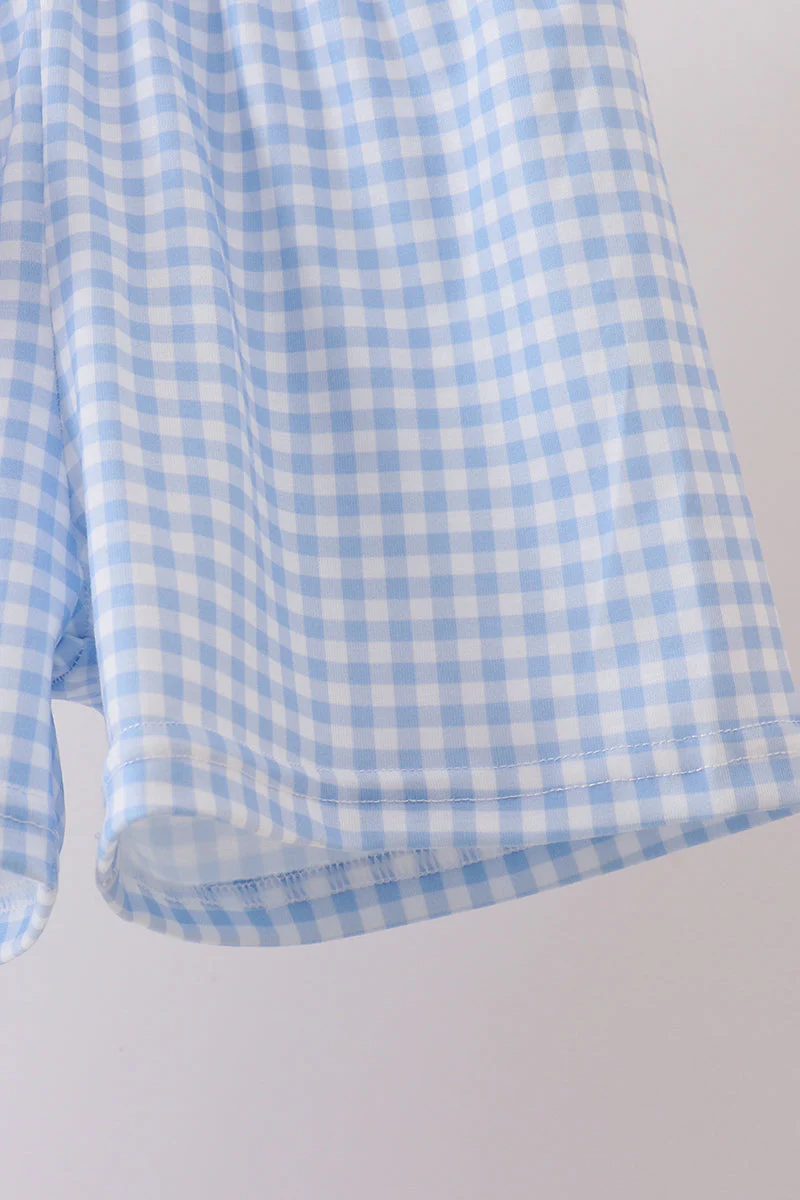 Blue Pumpkin Embroidered Gingham Shorts Set - Image 3