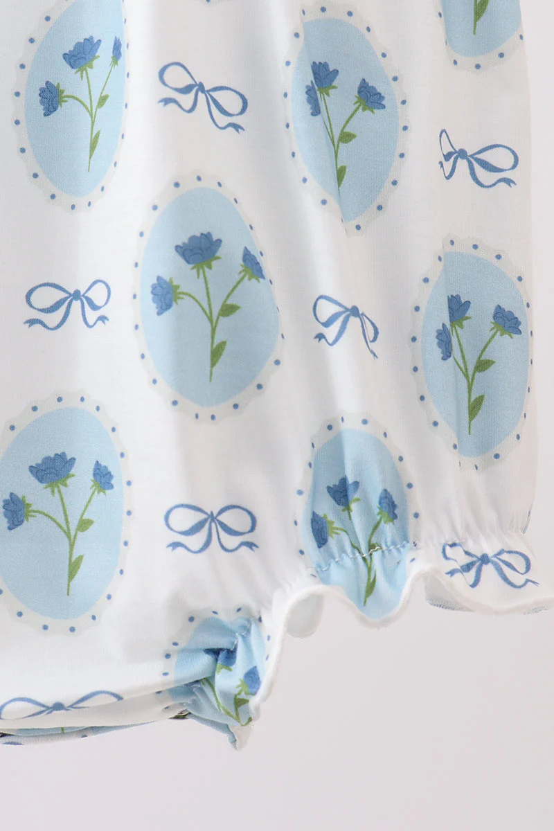 Blue Retro Floral Bubble - Image 3
