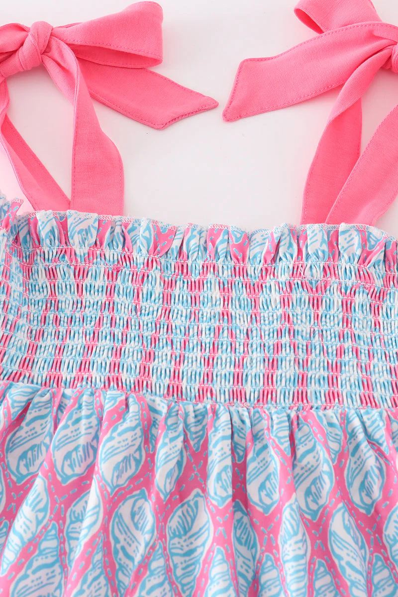 Blue ribbon lace charm smocked mom&me dress - Image 5