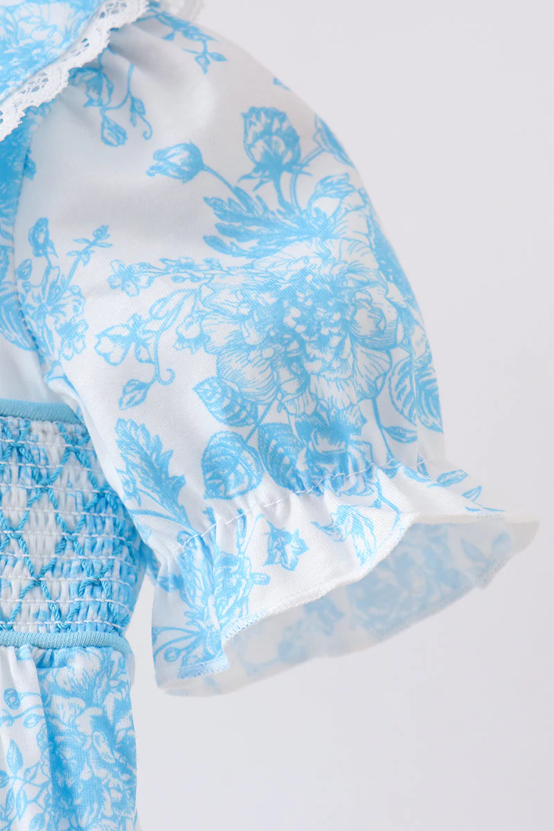 Blue rose smocked bubble - Image 3