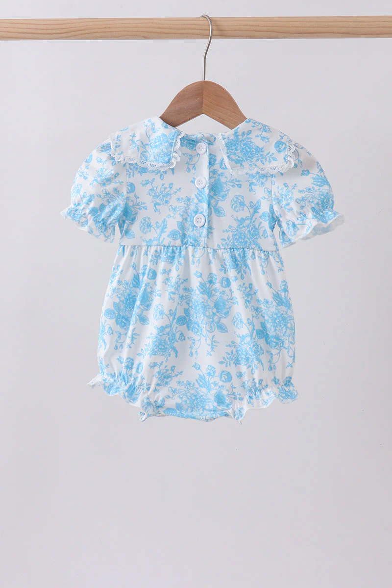 Blue rose smocked bubble - Image 5