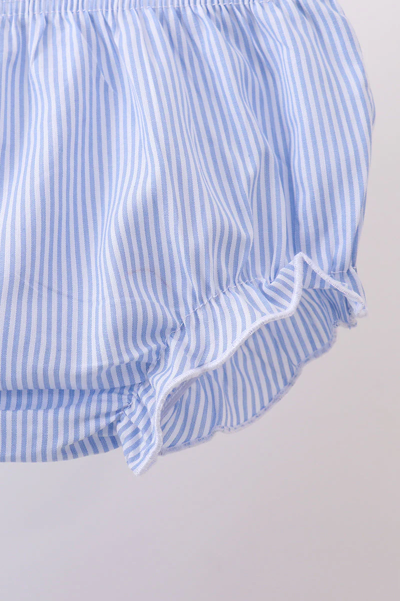 Blue Sailboat Embroidered Bloomer Set - Image 5