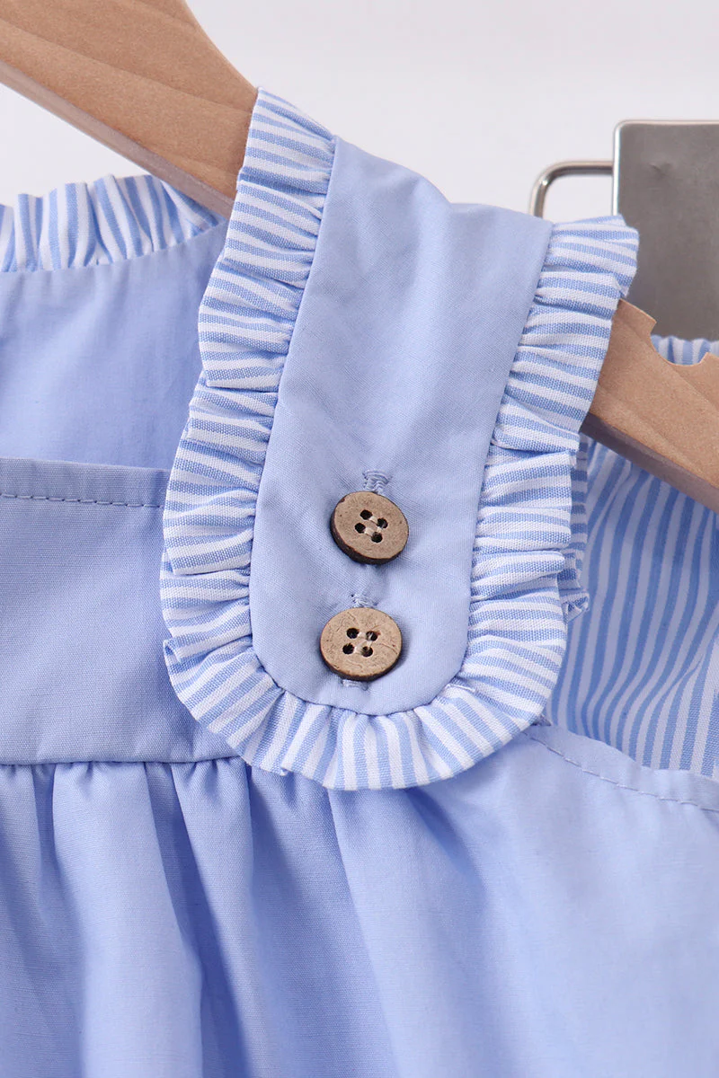 Blue Sailboat Embroidered Bloomer Set - Image 6