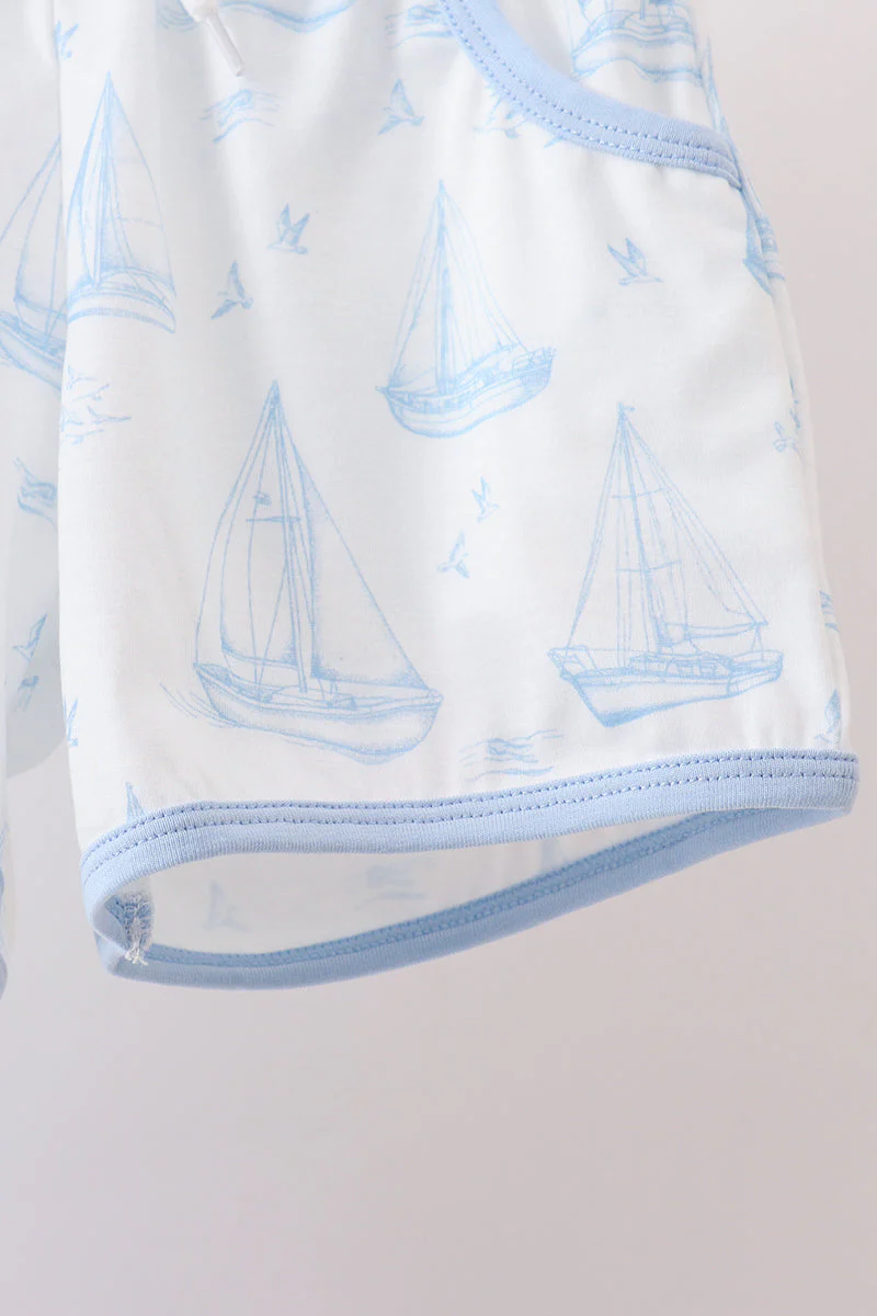Blue Sailboat Shorts Set - Image 5