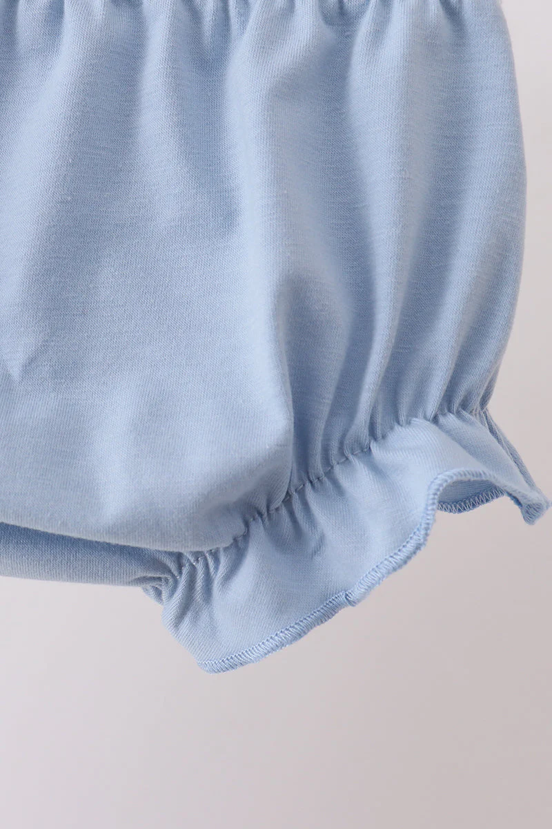 Blue Sailboat Smocked Bloomer Set - Image 3