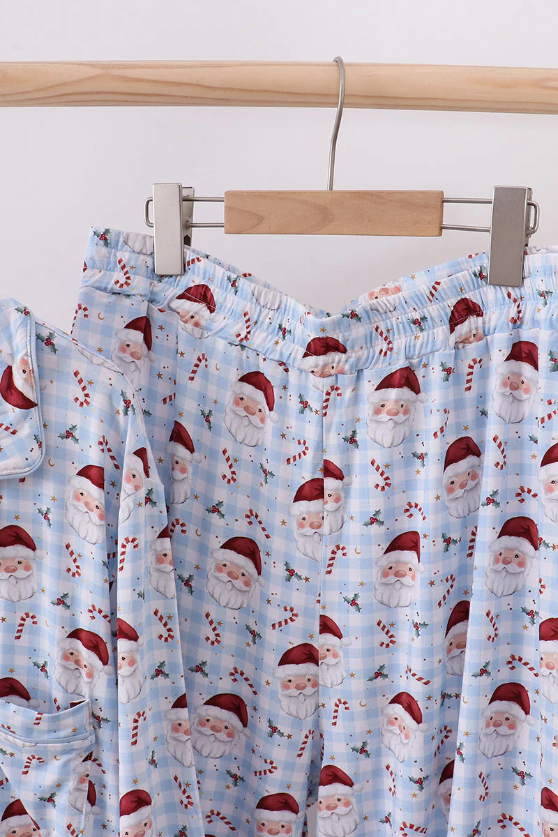 Blue santa claus bamboo dad pajamas set - Image 3