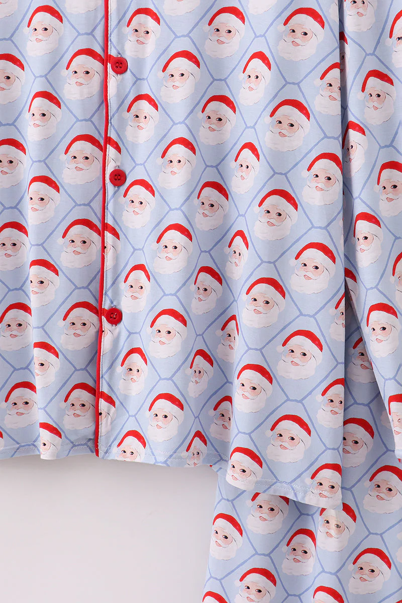 Blue santa claus bamboo dad pajamas set - Image 4
