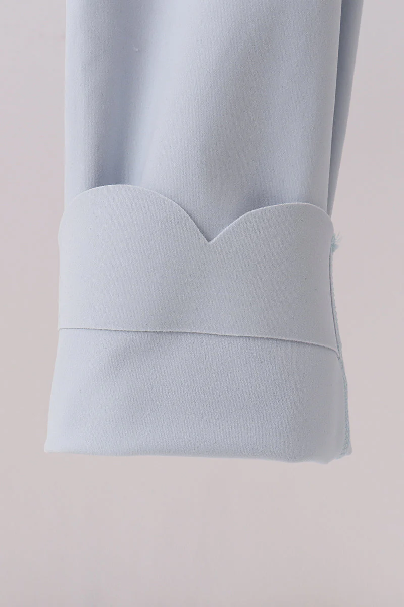 Blue Scalloped Mom Yoga Active Leggings - Image 4