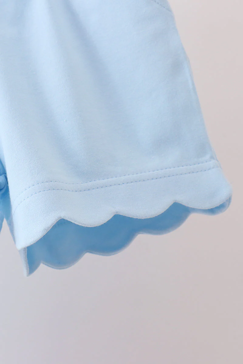 Blue Scalloped Shorts Set - Image 4
