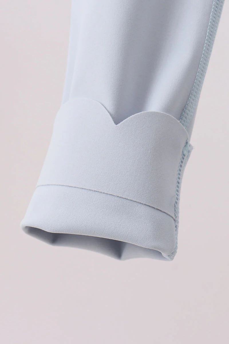 Blue Scalloped Yoga Active Leggings - Image 2